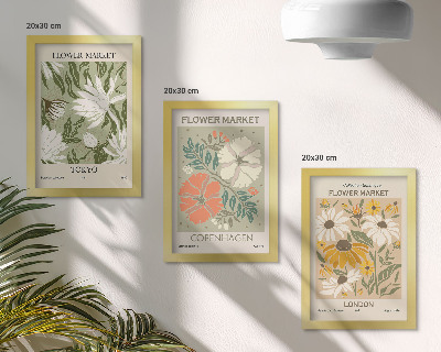 Mur de cadres Motifs floraux provenant de différentes villes du monde entier