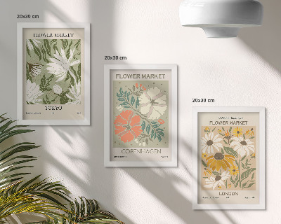 Mur de cadres Motifs floraux provenant de différentes villes du monde entier