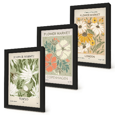 Mur de cadres Motifs floraux provenant de différentes villes du monde entier