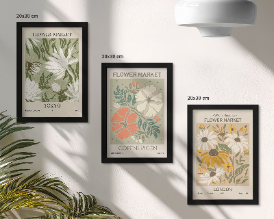 Mur de cadres Motifs floraux provenant de différentes villes du monde entier