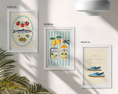 Ensemble de 3 tableaux Saveurs et art de vivre italiens en images colorées