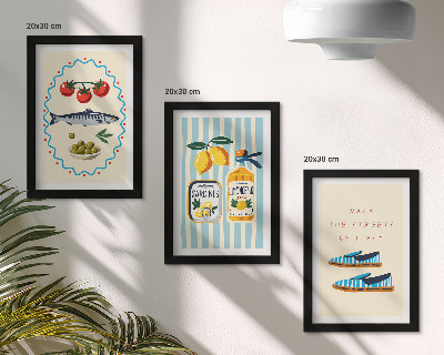 Ensemble de 3 tableaux Saveurs et art de vivre italiens en images colorées