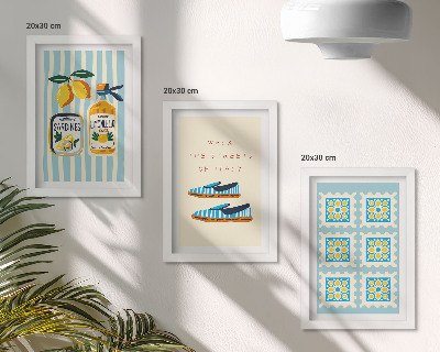 Mur de cadres Motifs de fruits et éléments de la culture italienne