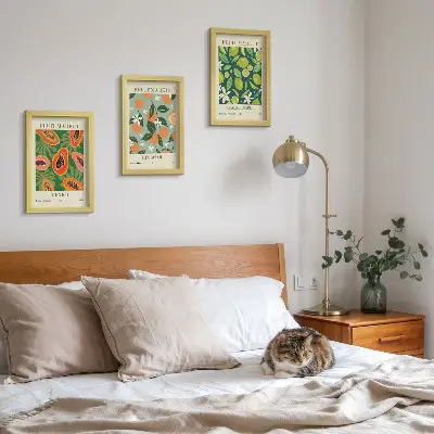 Lot de 3 affiches motifs de fruits style vintage