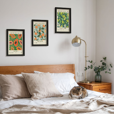 Lot de 3 tableaux Affiches vintage à motifs de fruits