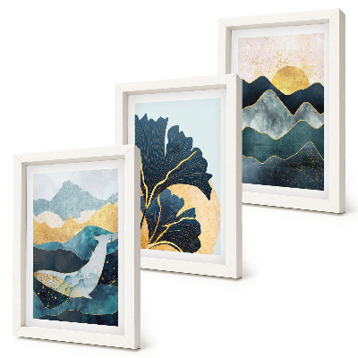 Mur de cadres Vues esthétiques abstraites avec des montagnes et des plantes