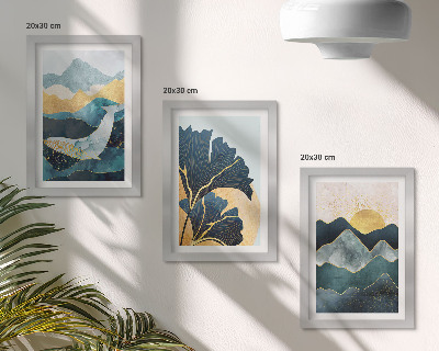 Mur de cadres Vues esthétiques abstraites avec des montagnes et des plantes