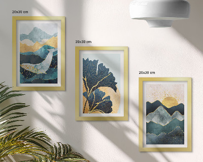 Mur de cadres Vues esthétiques abstraites avec des montagnes et des plantes