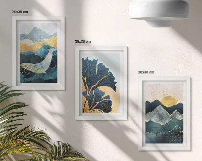 Mur de cadres Vues esthétiques abstraites avec des montagnes et des plantes