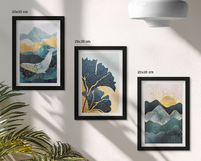 Mur de cadres Vues esthétiques abstraites avec des montagnes et des plantes