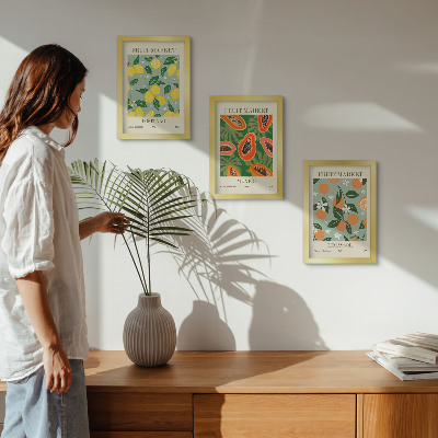 Mur de cadres Affiches de fruits : citrons, papayes, mandarines, fleurs