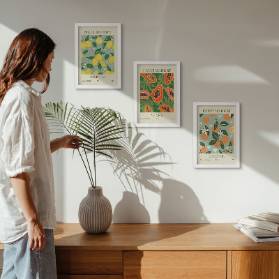Mur de cadres Affiches de fruits : citrons, papayes, mandarines, fleurs