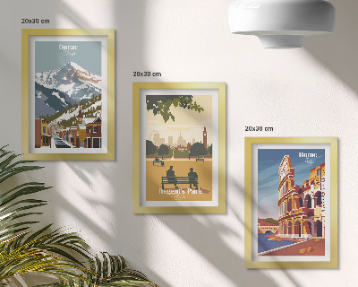 Ensemble de 3 tableaux Les montagnes d'Ouray Park à Londres, le Colisée à Rome