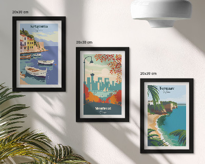 Mur de cadres Paysages urbains et ruraux de Grèce, du Canada et d'Australie