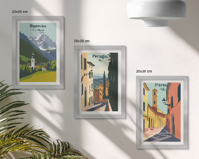 Mur de cadres Paysages de montagne et rues des villes italiennes