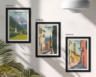 Mur de cadres Paysages de montagne et rues des villes italiennes