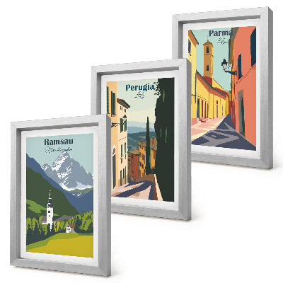 Mur de cadres Paysages de montagne et rues des villes italiennes