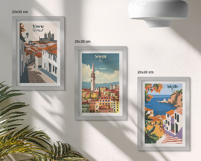 Lot de 3 tableaux Illustrations rétro de villes célèbres du monde entier