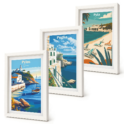 Mur de cadres Paysages côtiers pittoresques des destinations touristiques