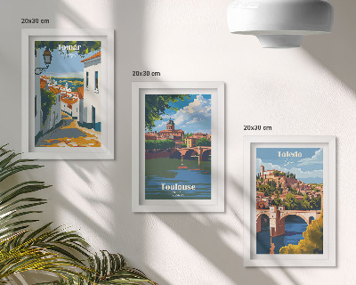 Mur de cadres Graphismes de style rétro de villes célèbres