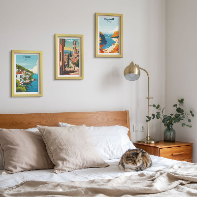 Lot de 3 tableaux Paysages pittoresques dans un style rétro