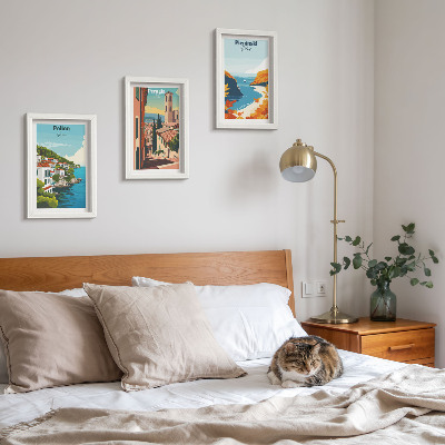 Lot de 3 tableaux Paysages pittoresques dans un style rétro