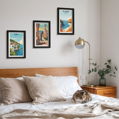 Lot de 3 tableaux Paysages pittoresques dans un style rétro