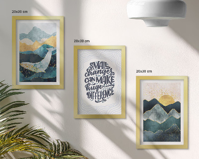 Lot de 3 tableaux Inscription inspirante représentant des paysages de montagne abstraits