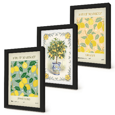 Mur de cadres Affiches italiennes sur les agrumes et les fruits