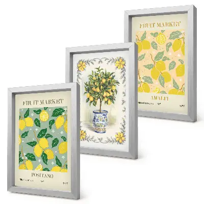 Mur de cadres affiches de fruits et agrumes italiens