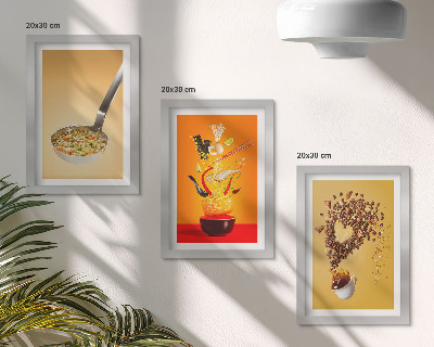 Mur de cadres Thèmes liés à la cuisine, à l'alimentation et aux boissons