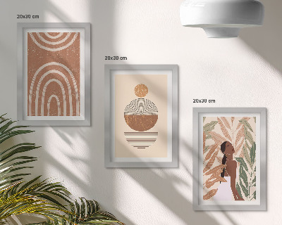Lot de 3 tableaux Des motifs élégants ornés de motifs végétaux et de formes géométriques