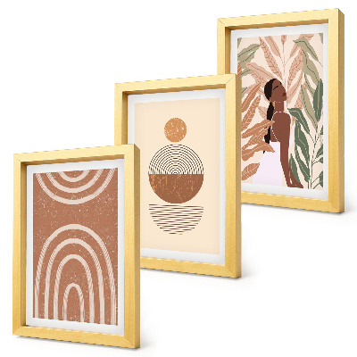 Lot de 3 tableaux Des motifs élégants ornés de motifs végétaux et de formes géométriques