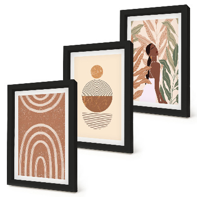 Lot de 3 tableaux Des motifs élégants ornés de motifs végétaux et de formes géométriques