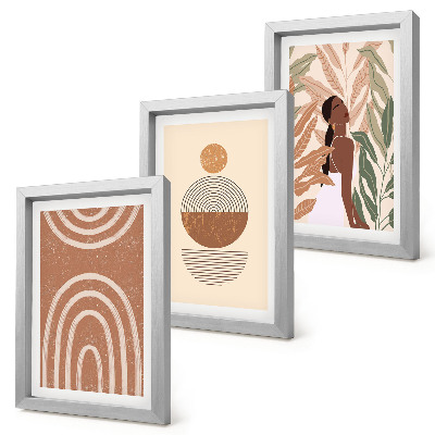 Lot de 3 tableaux Des motifs élégants ornés de motifs végétaux et de formes géométriques