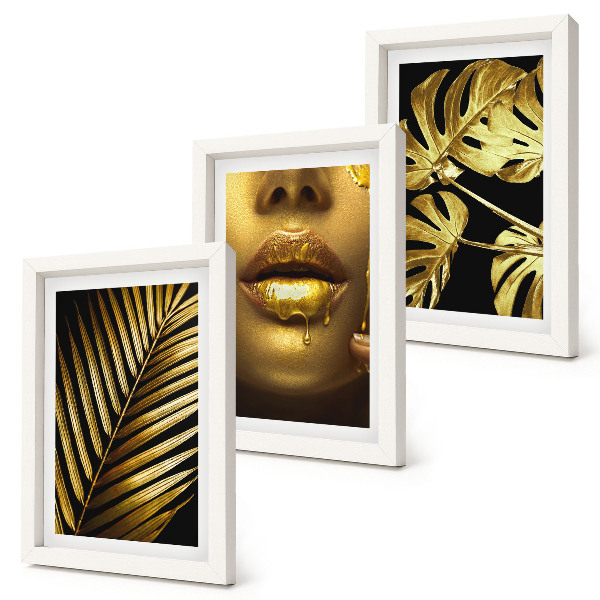 Mur de cadres Feuilles de palmier visage de femme feuilles de monstera