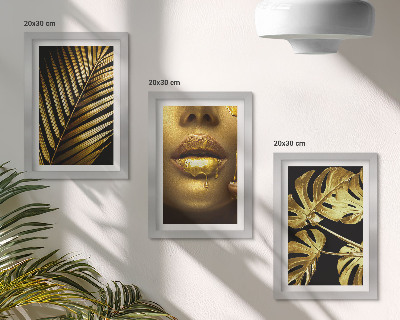 Mur de cadres Feuilles de palmier visage de femme feuilles de monstera