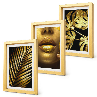 Mur de cadres Feuilles de palmier visage de femme feuilles de monstera