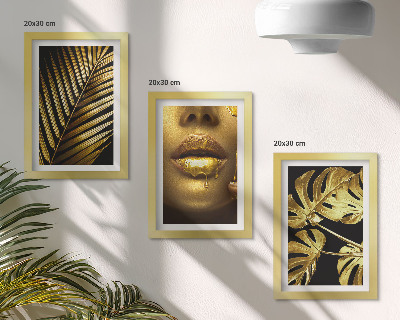 Mur de cadres Feuilles de palmier visage de femme feuilles de monstera