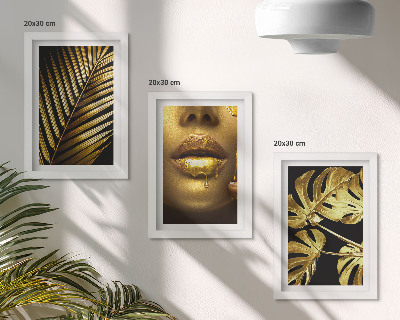Mur de cadres Feuilles de palmier visage de femme feuilles de monstera