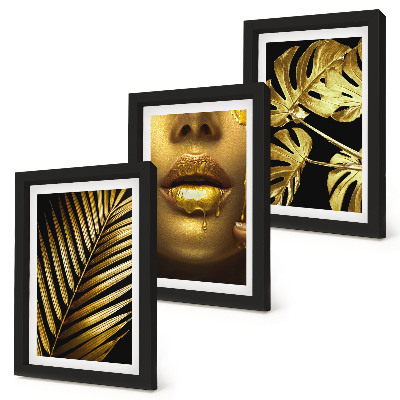 Mur de cadres Feuilles de palmier visage de femme feuilles de monstera