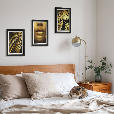 Mur de cadres Feuilles de palmier visage de femme feuilles de monstera