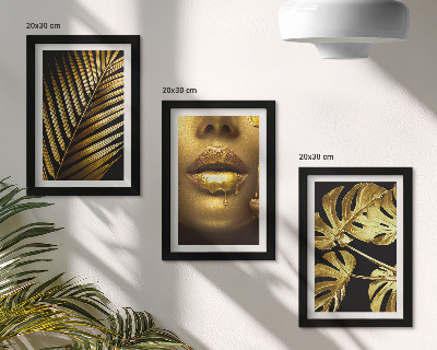 Mur de cadres Feuilles de palmier visage de femme feuilles de monstera