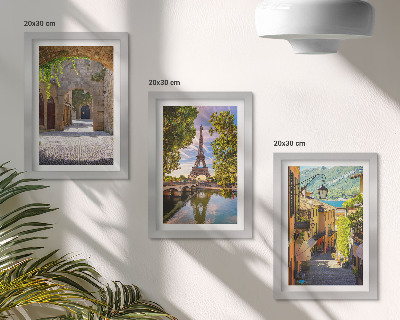 Lot de 3 tableaux De belles rues, une architecture historique, la tour Eiffel
