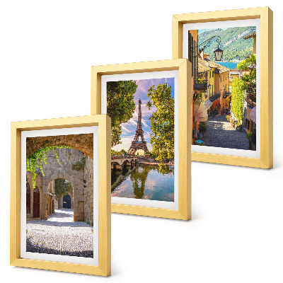 Lot de 3 tableaux De belles rues, une architecture historique, la tour Eiffel