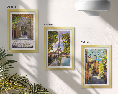 Lot de 3 tableaux De belles rues, une architecture historique, la tour Eiffel