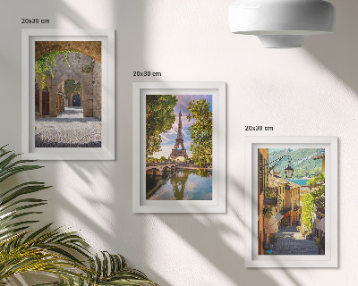 Lot de 3 tableaux De belles rues, une architecture historique, la tour Eiffel