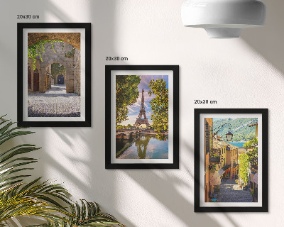 Lot de 3 tableaux De belles rues, une architecture historique, la tour Eiffel