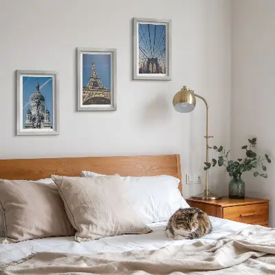 Ensemble de 3 tableaux représentant des bâtiments célèbres de différentes villes du monde