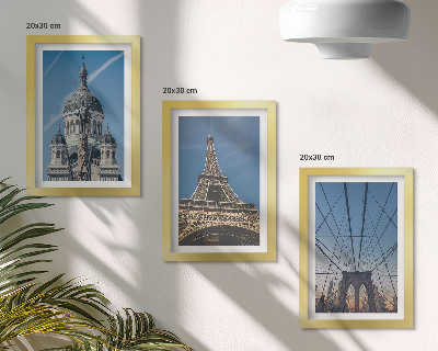 Ensemble de 3 tableaux Vues de bâtiments célèbres de différentes villes du monde entier